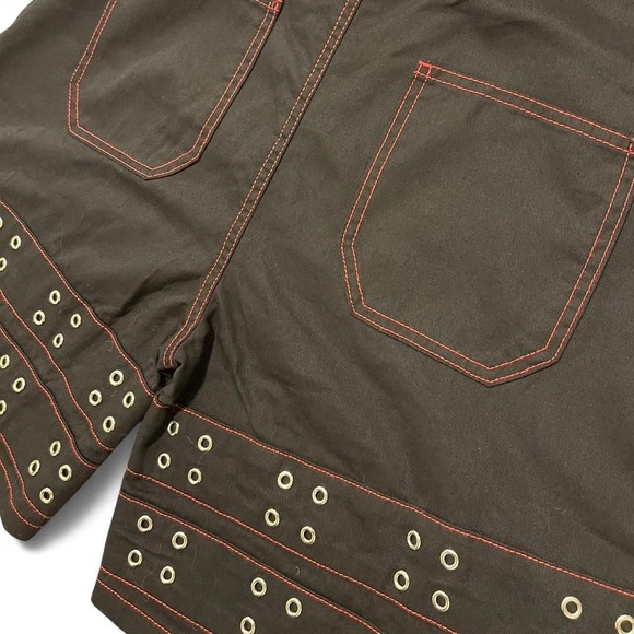 Punk Gothic Black Buckle Strap High Waist Shorts - Picture 5 of 6